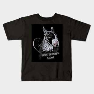 Bull Terrier Mom Portrait Loft and Spiritual Style Kids T-Shirt